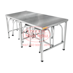 BỘ BÀN ĂN INOX CÓ MÓC TREO GHẾ 
