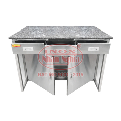 BÀN LÀM VIỆC INOX MẶT ĐÁ HOA CƯƠNG