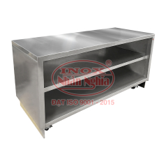 BÀN TỦ INOX NHÀ BẾP 3 TẦNG MẶT