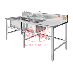 BỒN RỬA THỰC PHẨM 2 Ô CÓ CÁNH
