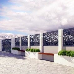 Hàng Rào Sắt Mỹ Thuật CNC-148