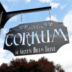 Biển hiệu ngoài trời sắt mỹ thuật CNC-213