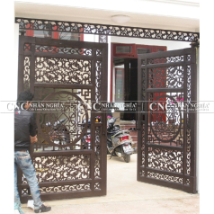Cửa Cổng Sắt Mỹ Thuật 2 Cánh CNC-017