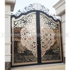 Cửa Cổng Sắt Mỹ Thuật 2 Cánh CNC-020