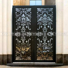 Cửa Cổng Sắt Mỹ Thuật 2 Cánh CNC-021