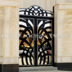 Cửa Cổng Sắt Mỹ Thuật 2 Cánh CNC-023