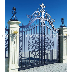 Cửa Cổng Sắt Mỹ Thuật 2 Cánh CNC-025
