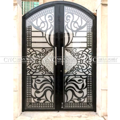 Cửa Cổng Sắt Mỹ Thuật 2 Cánh CNC-026