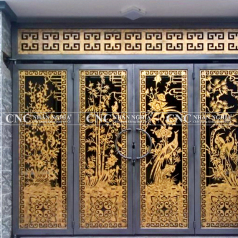 Cửa Cổng Sắt Mỹ Thuật 4 Cánh CNC-045