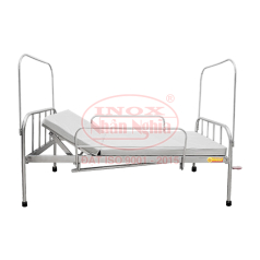 GIƯỜNG BỆNH INOX MẶT ĐỆM CÓ NÂNG ĐẦU