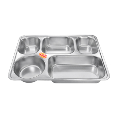 KHAY CƠM SÂU 5 Ô INOX INN 552