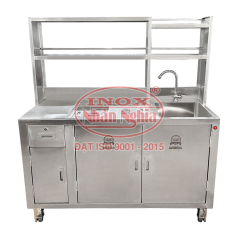 QUẦY TỦ INOX KÈM BỒN RỬA