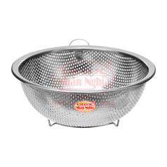 RỔ INOX ĐỰNG RAU CỦ CÓ ĐẾ RÁO NƯỚC