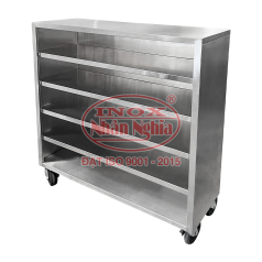 TỦ GIÀY DÉP INOX 5 TẦNG DI ĐỘNG