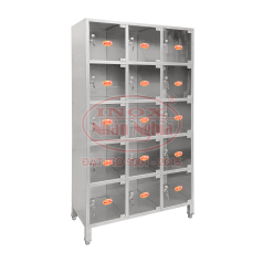 TỦ LOCKER INOX 15 NGĂN CỬA KÍNH