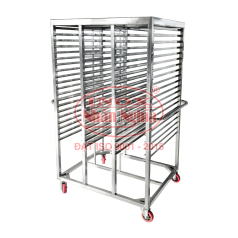 XE ĐẨY KHAY ĂN INOX 3 NGĂN